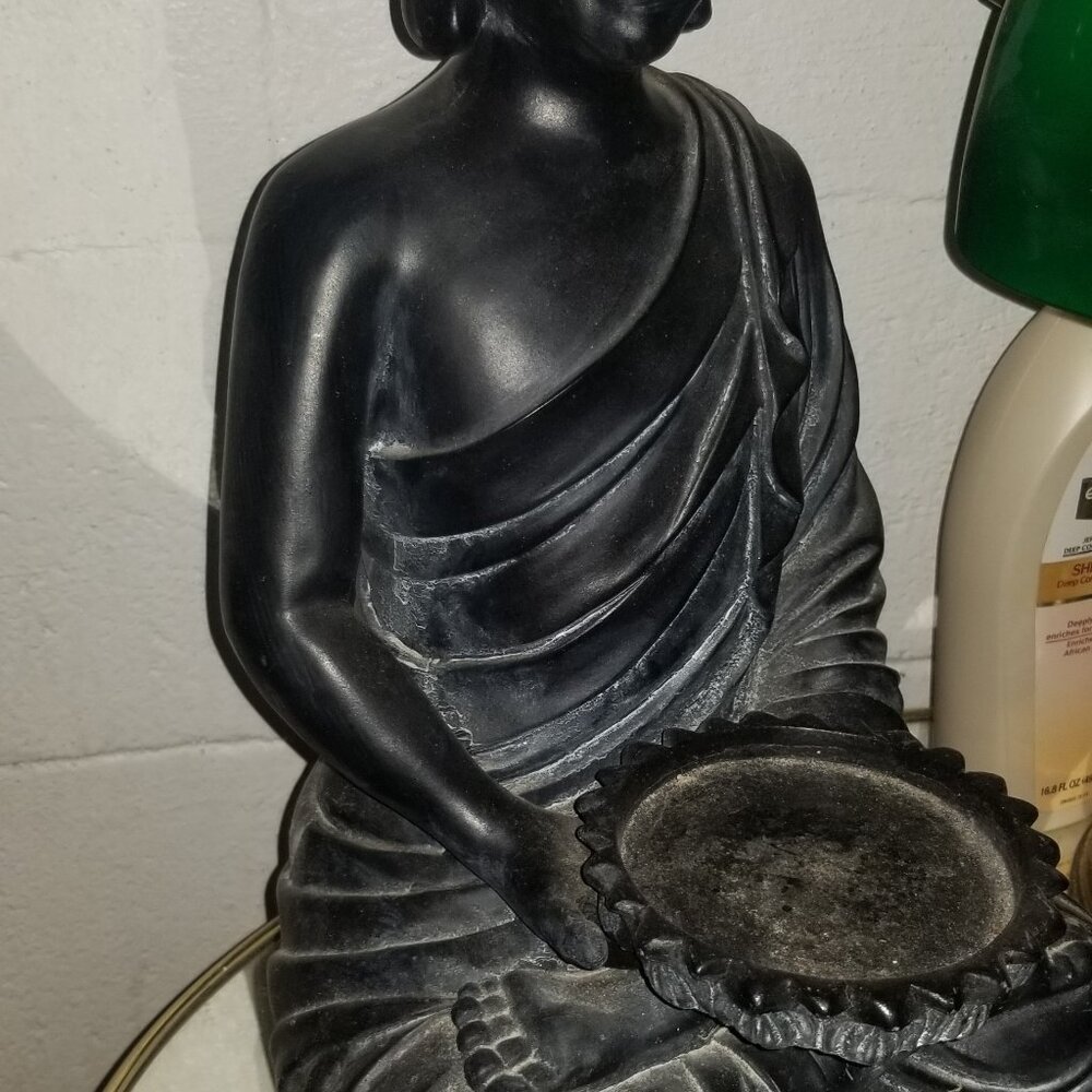 17’’ - 18” Buddha Pillar Candle / Incense Holder Heavy Resin Meditation